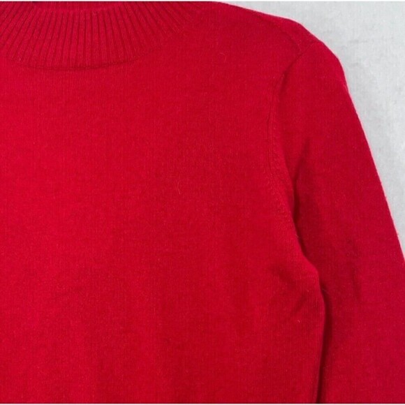 Rebecca Minkoff Sweater Women Medium Red 100% Cashmere Retro 70s Mob Wife Flare - Picture 11 of 11